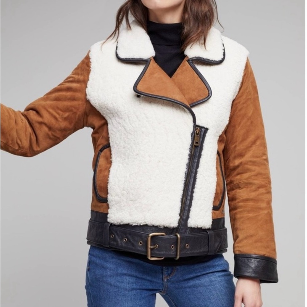 Scotch & Soda Tan and Cream Teddy Jacket